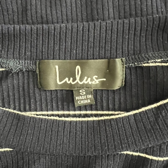 Lulus - Found My Mate Navy Blue Striped Lace-Up Top - Picture 10 of 10
